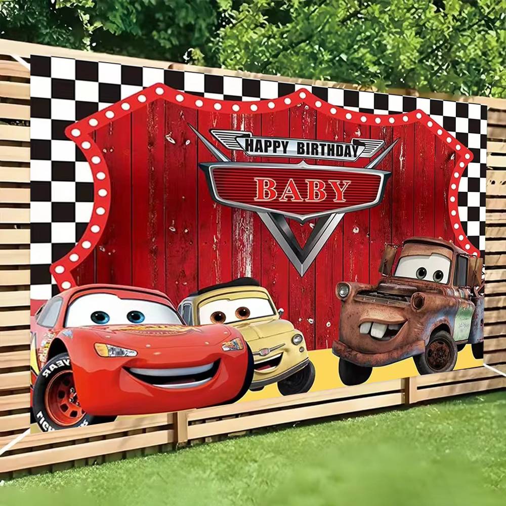 Lighting Mcqueen Decor - Film Arabaları Parti Süslemeleri Arka Plan