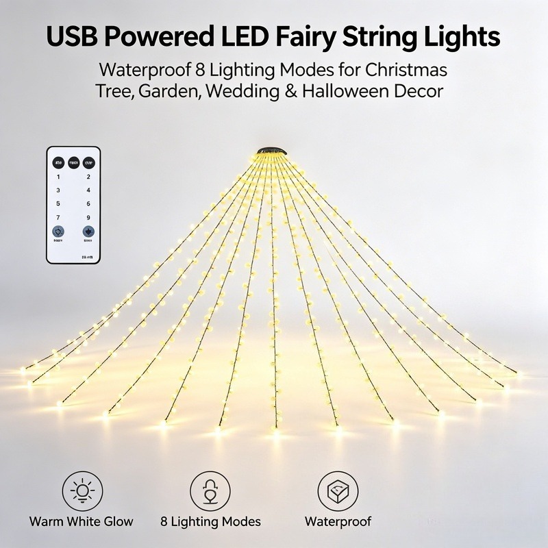 Lighting Decoration For Wedding - USB LED Peri Işık Dizileri, Bahçe