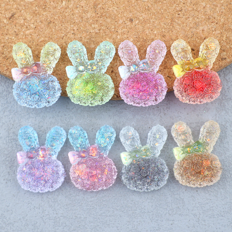Lighting Decor Items - 5 adet 18*25mm ışıklı degrade tavşan