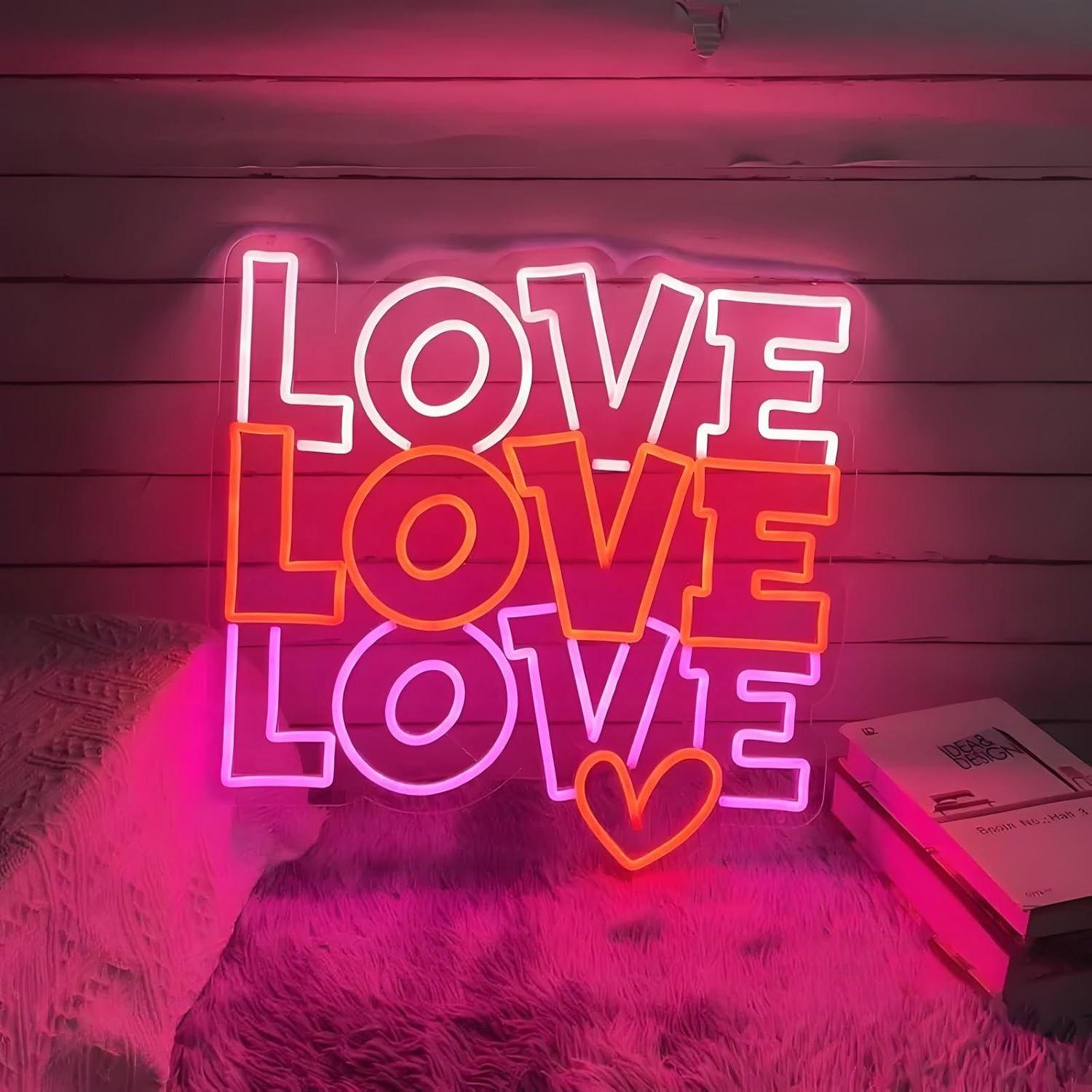 Lighting Decoration For Wedding - Aşk Neon Tabela USB Kısılabilir LED
