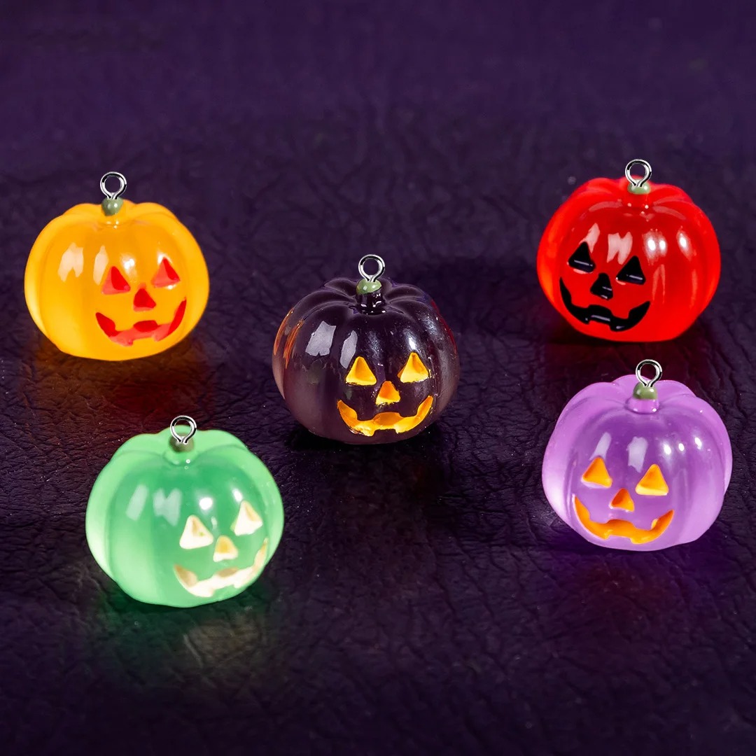 Lighting Decor Items - 5 Adet Kawaii Işıklı Balkabağı Reçine