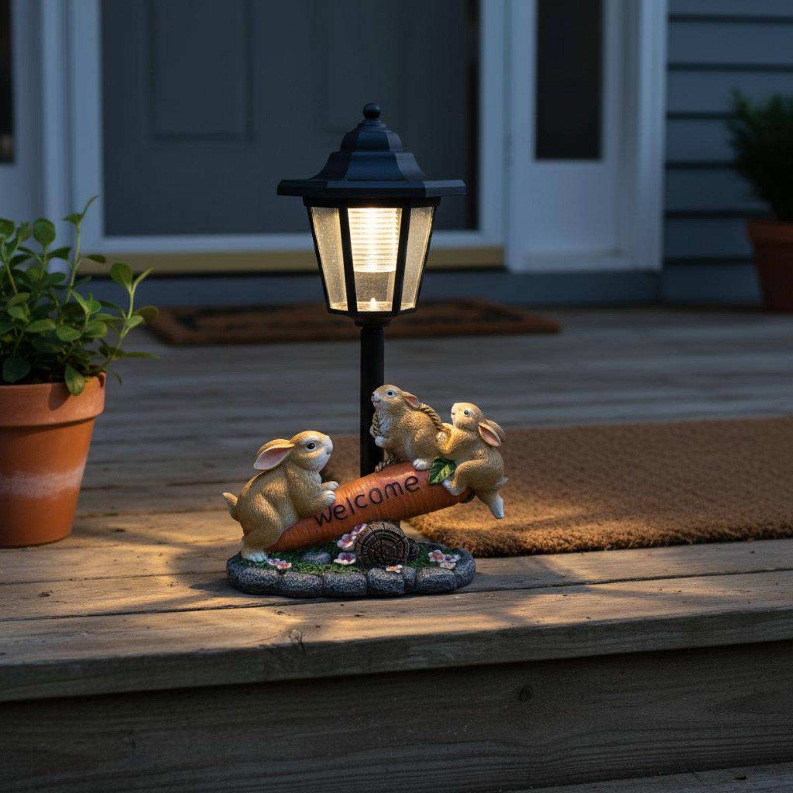 Lighting Decoration Ideas - Güneş Enerjili Tavşan Heykeli Dekoratif Tavşan