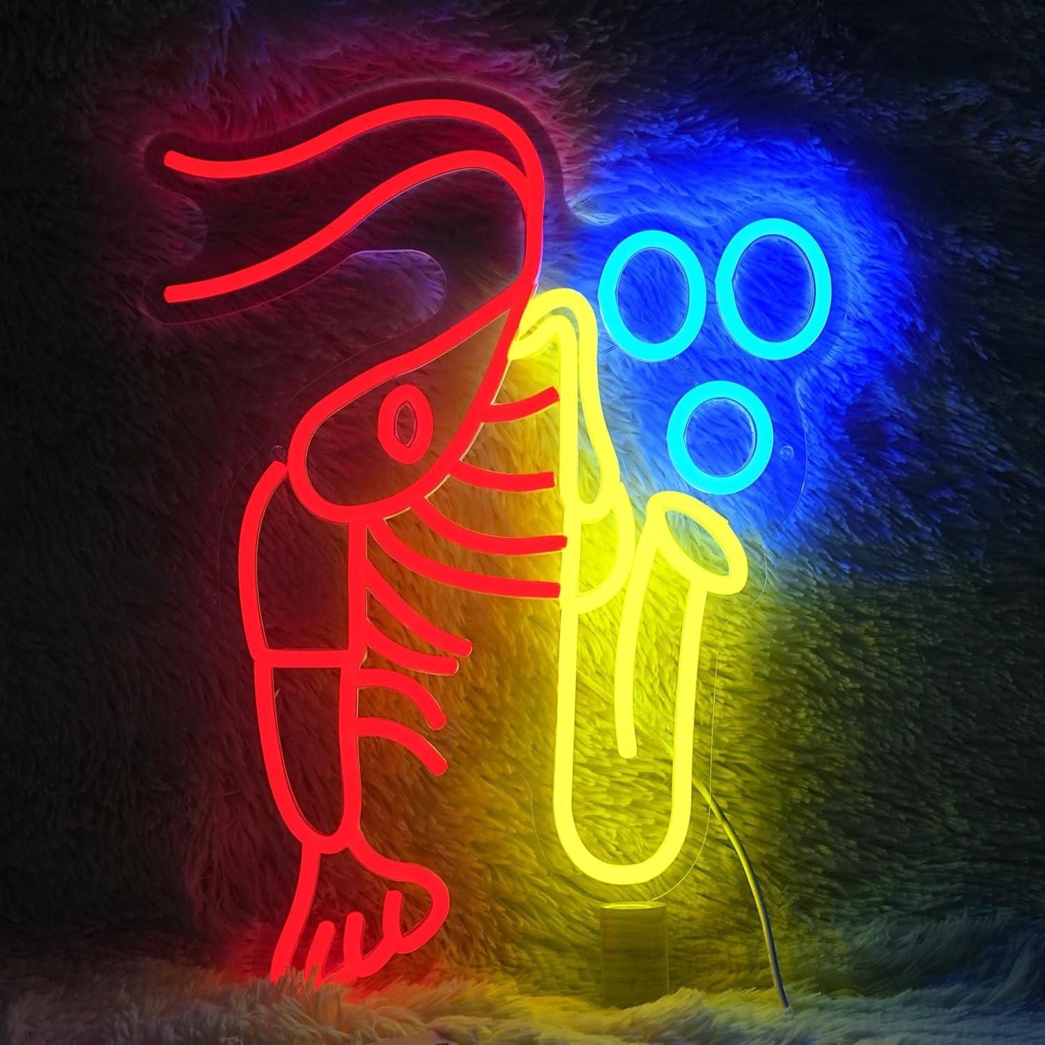 Office Lighting Decor - Istakoz Saksafon Neon Tabela Caz Müziği