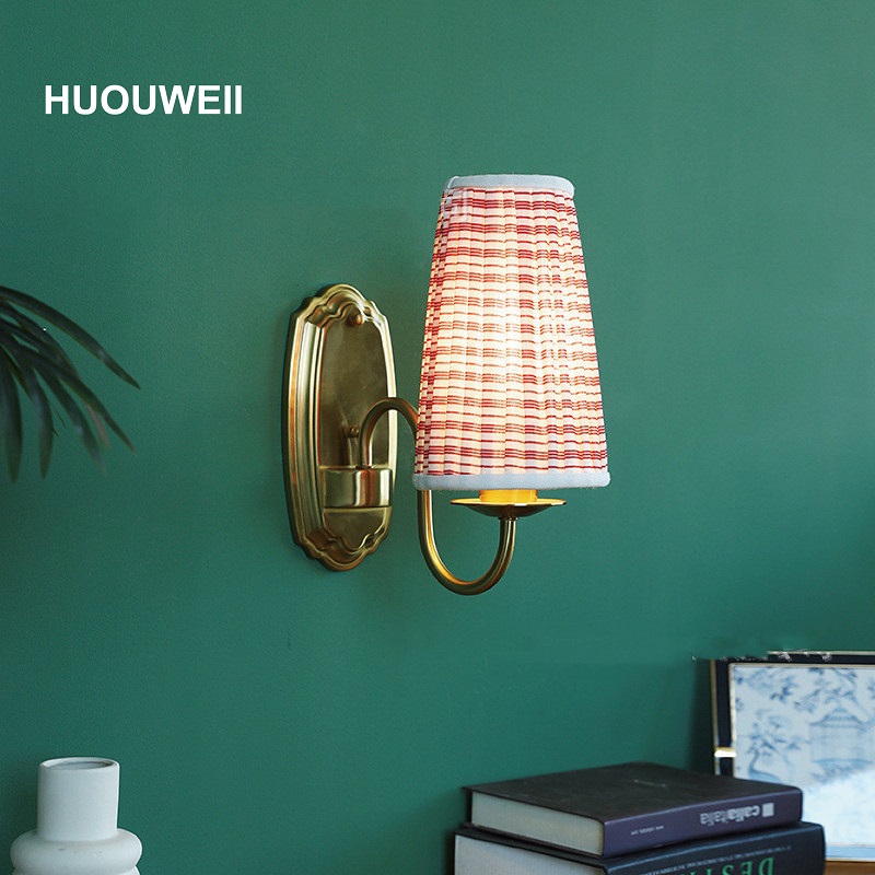 Elements Lighting Decor - Retro Kumaş Duvar Lambası Bronz Yıldızlararası