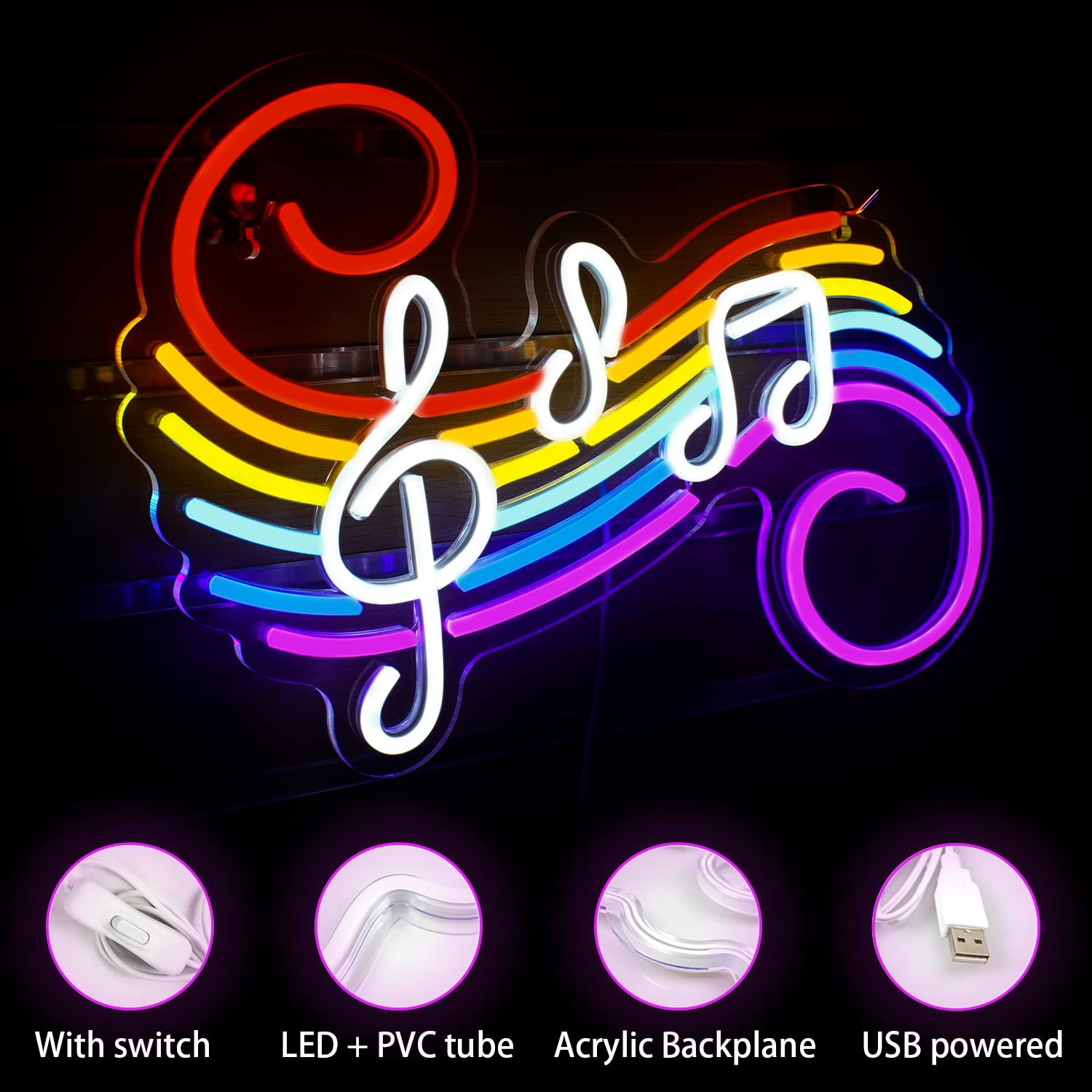 Müzik Notları Neon Tabela Özel - Lighting Decoration For Wedding incelemesi ve fiyatı