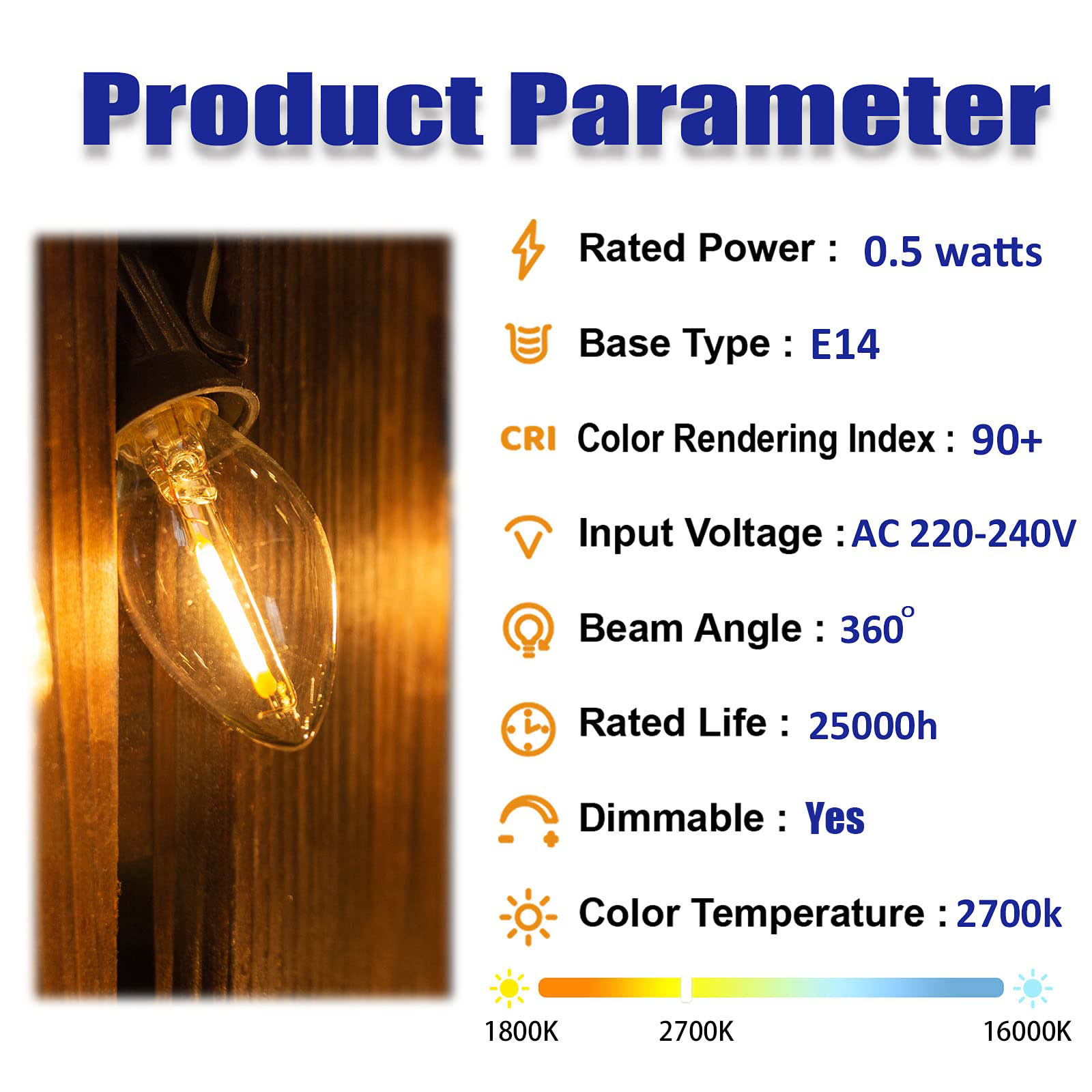 Edison Led mum ışığı ampulü E1 - Lighting Effect Home Decor incelemesi ve fiyatı