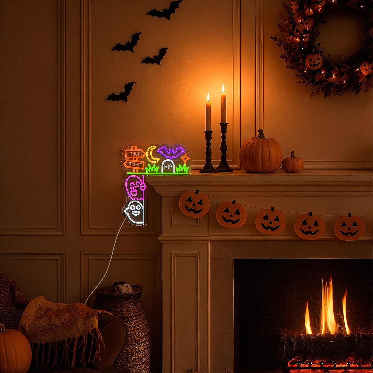 Trick Or Treat Neon Tabela USB - Home Decor Lighting Tricks incelemesi ve fiyatı