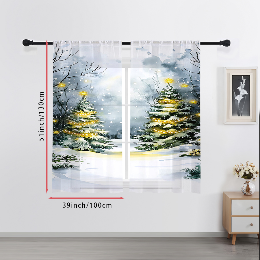 2 Adet Şeffaf Perde, Suluboya  - Office Lighting Decor incelemesi ve fiyatı